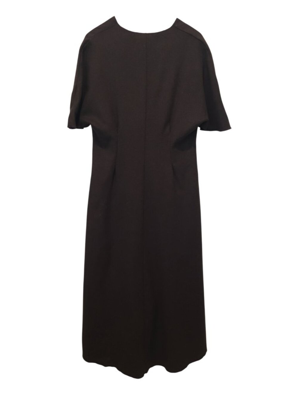 NWT MANGO Committed Collection LALA Brown Wool-Blend V-Neck Maxi Dress Size XL - Picture 5 of 14